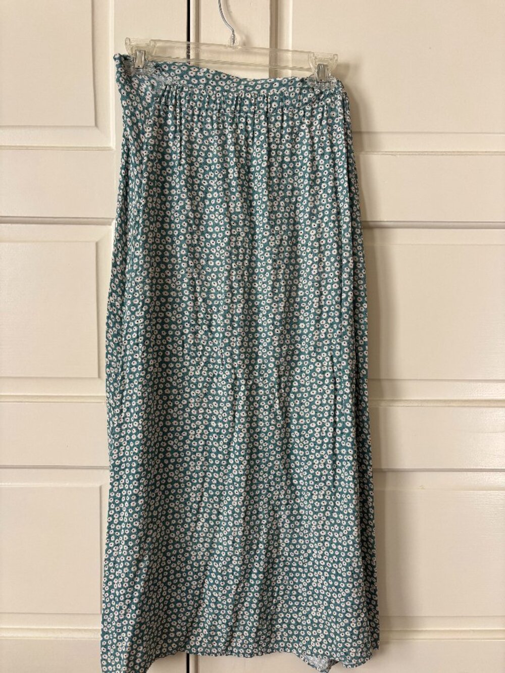 Long Blue Floral Skirt (Size S)